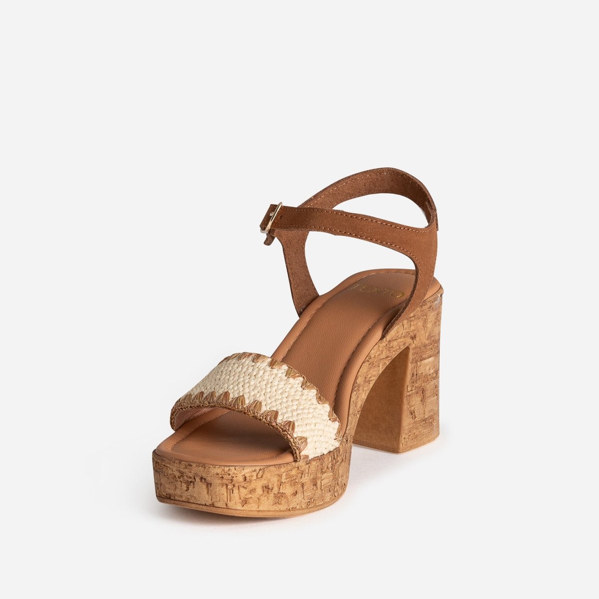 Sandale À Talon en cuir GERDINIA camel, TEXTO