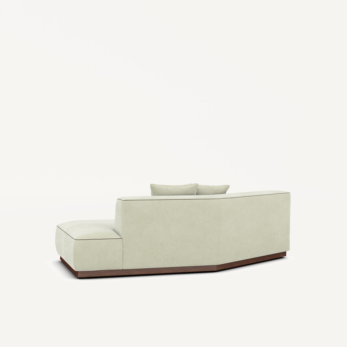 Demi-canapé droit en velours stonewashed, JACOPO vert amande, AM.PM