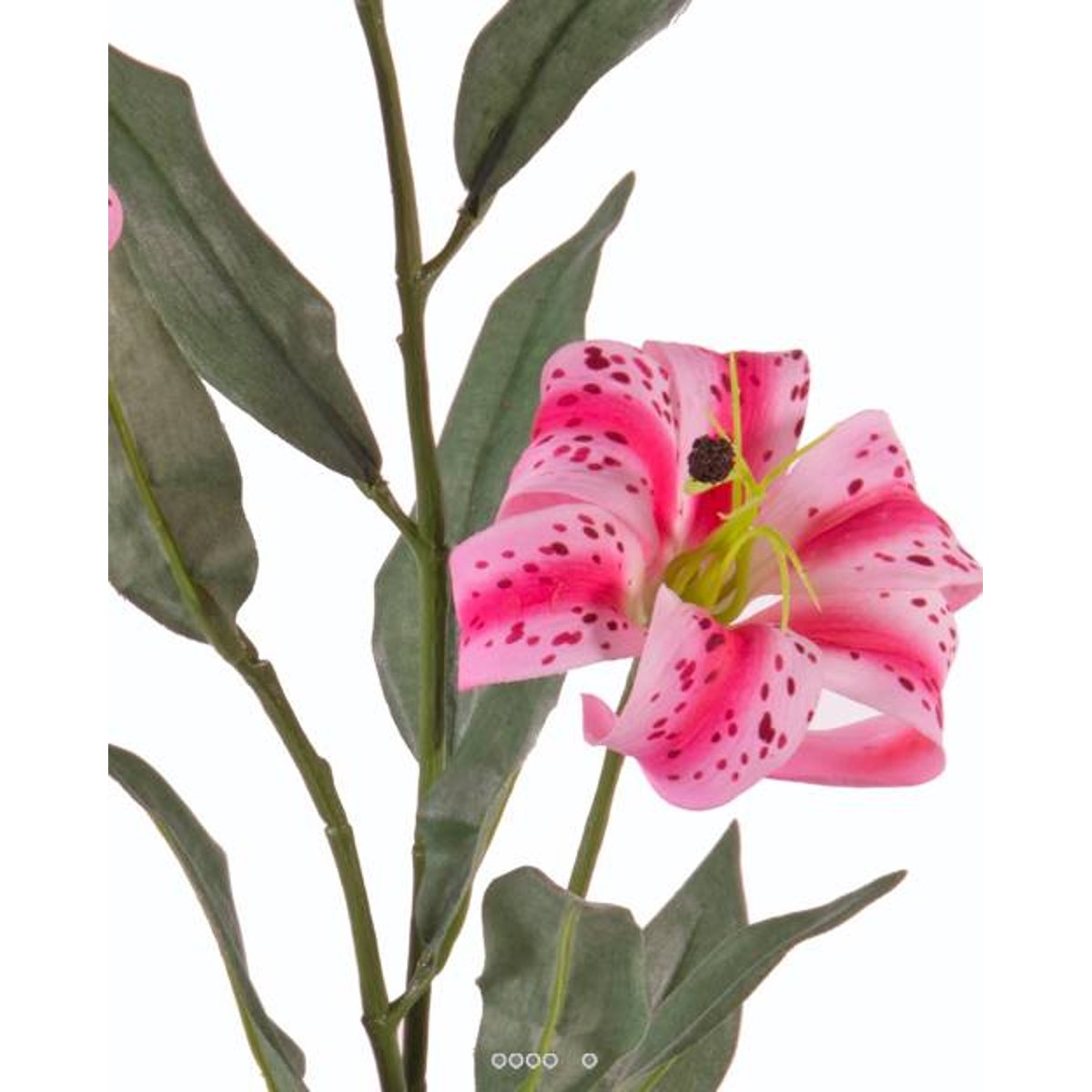 Lys tigré factice touché réel H83cm 2 fleu blanc rose, ARTIFICIELLES