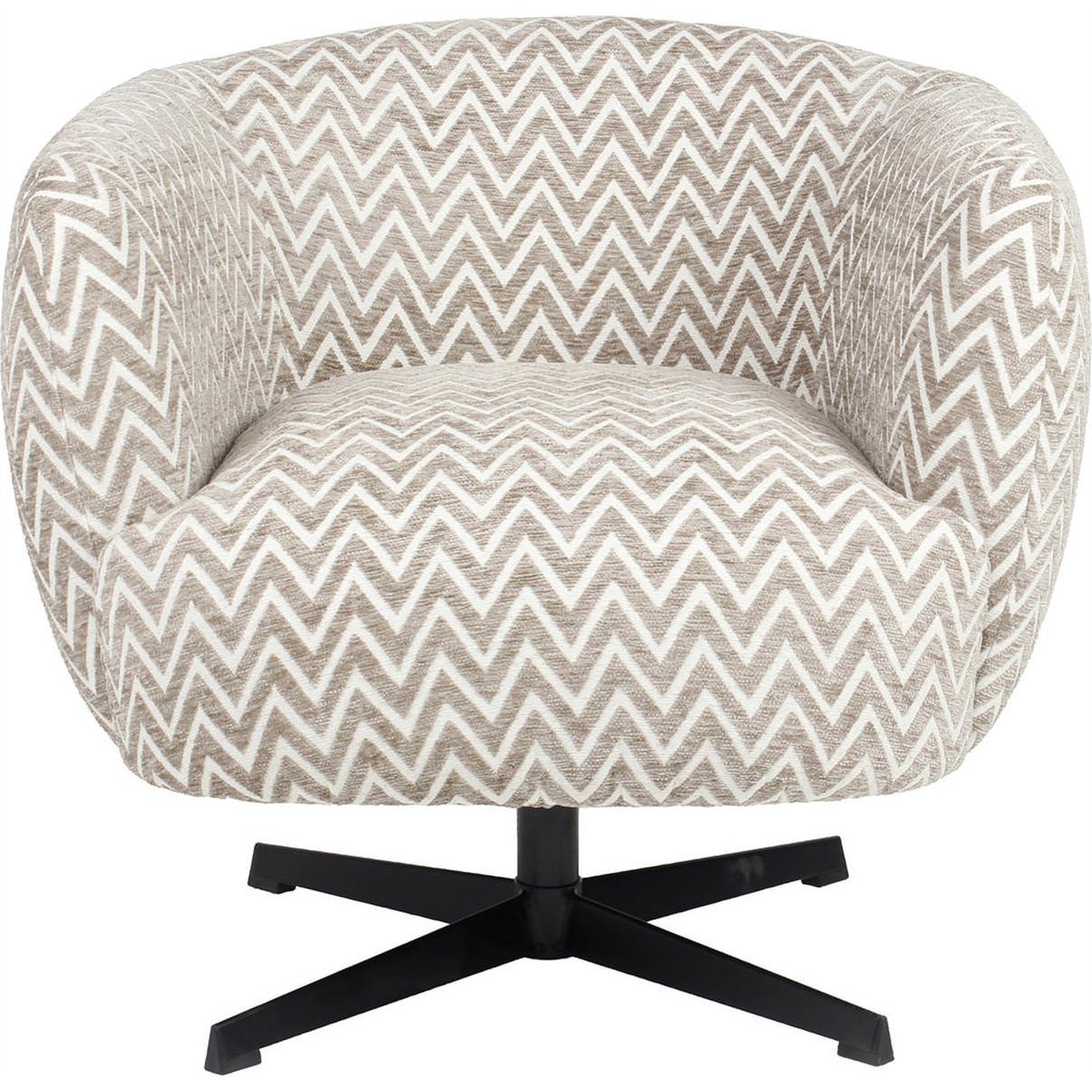 Fauteuil lounge pivotant motif chevron sable chevron, RECOLLECTION