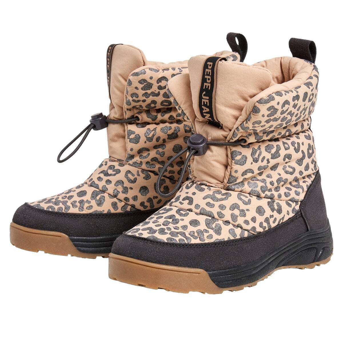 Bottines Après-Ski À Imprimé Animal beige champagne, PEPE JEANS