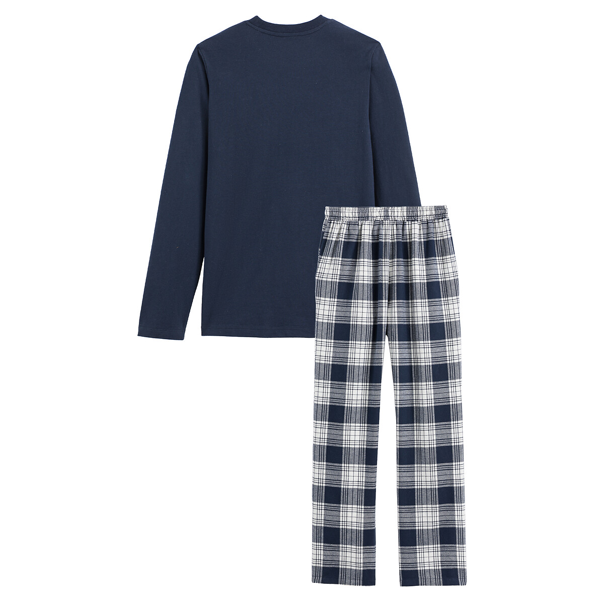 Pyjama, texte Seattle et bas à carreaux bleu marine, LA REDOUTE COLLECTIONS