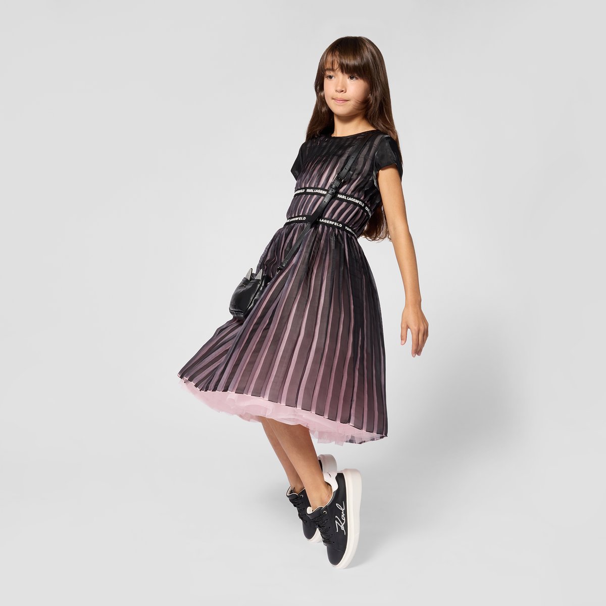 Robe de cérémonie noir rose, KARL LAGERFELD KIDS