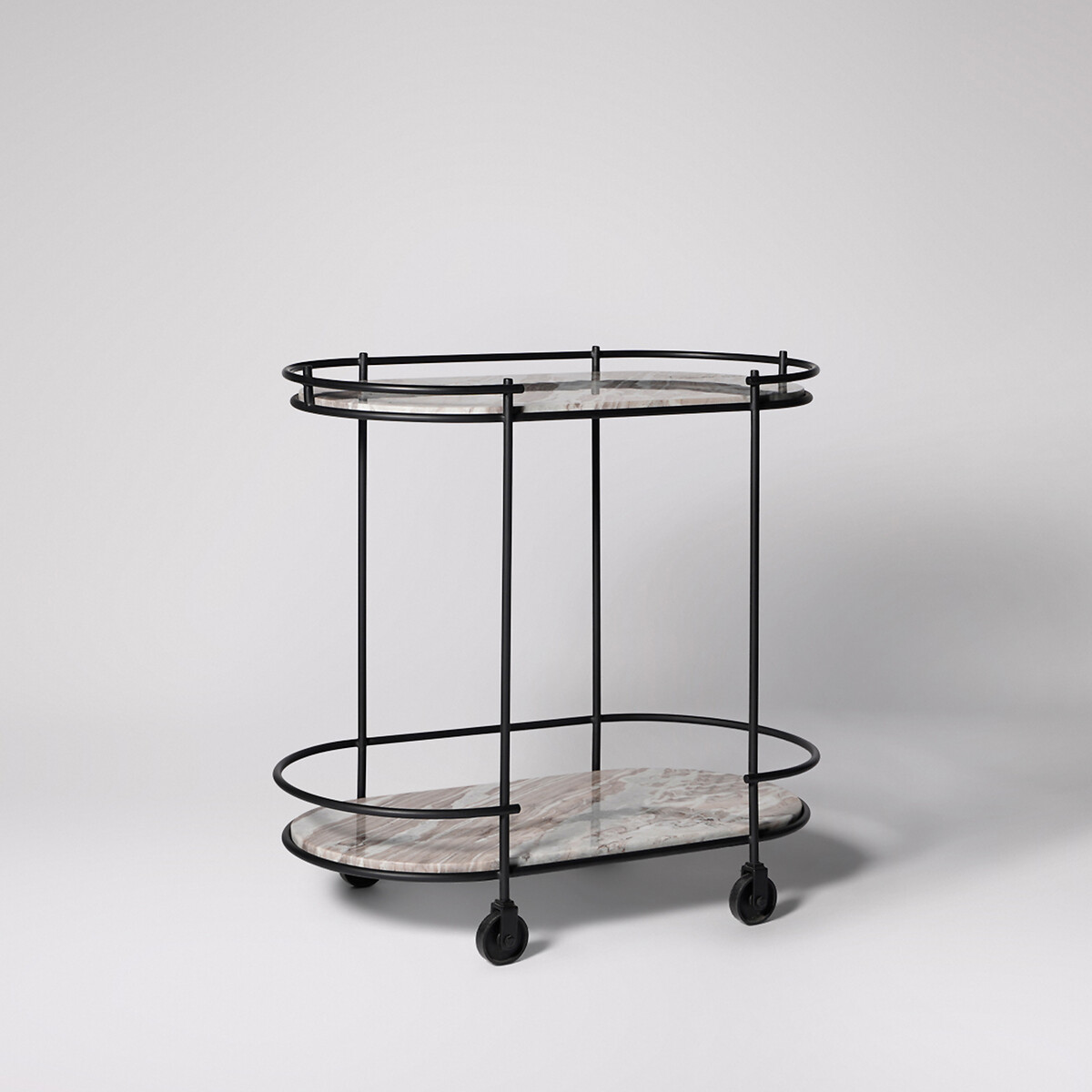 Cartizze Brown Marble Trolley black, SWOON