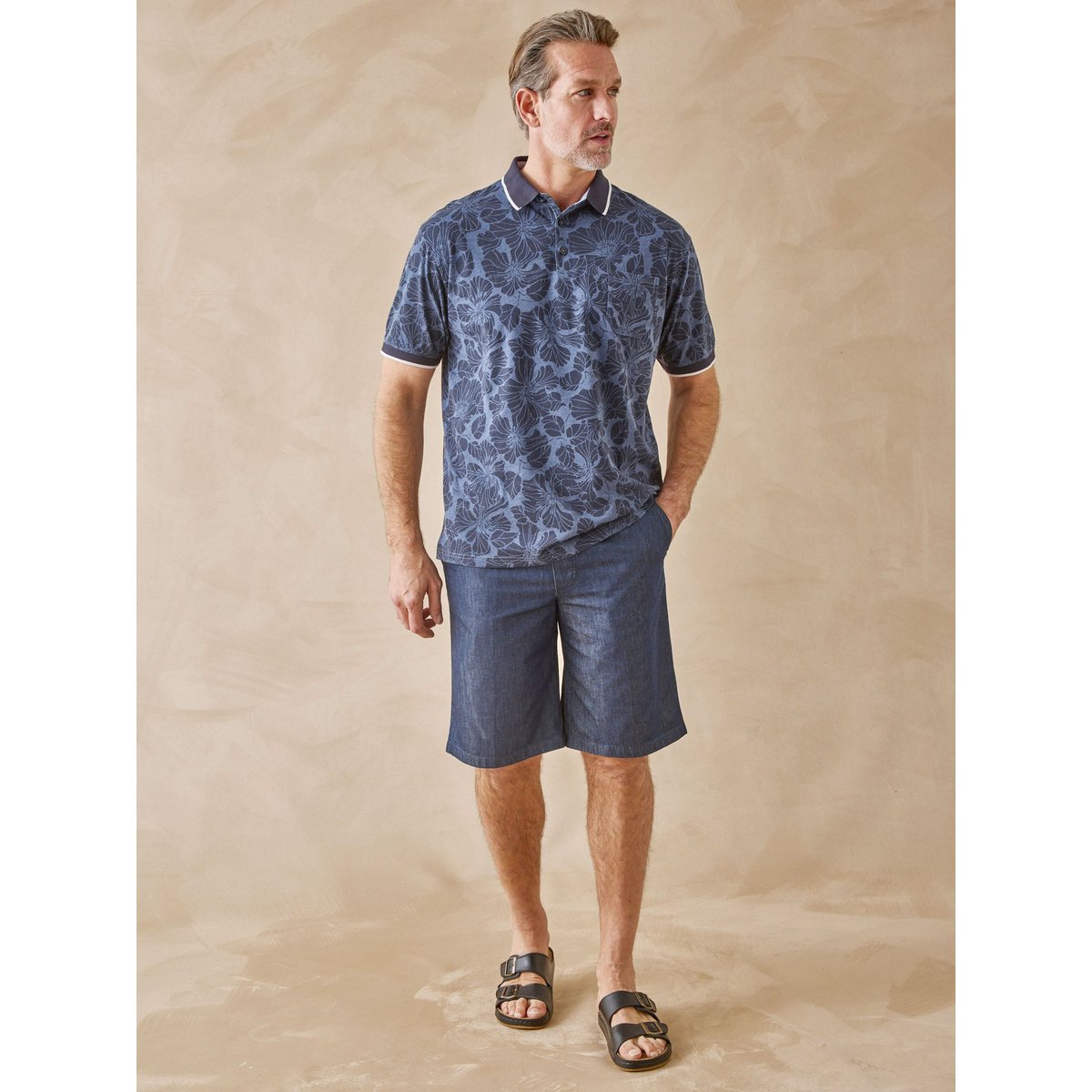 Polo manches courtes homme imprimé marine, DAXON