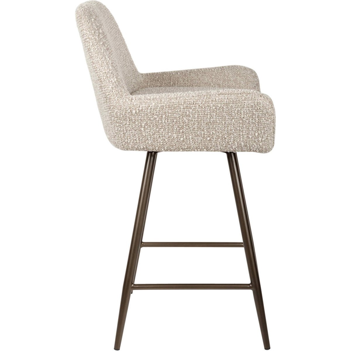 Tabouret de bar pivotant rembourré (lot de 2) naturel et bronze, RECOLLECTION