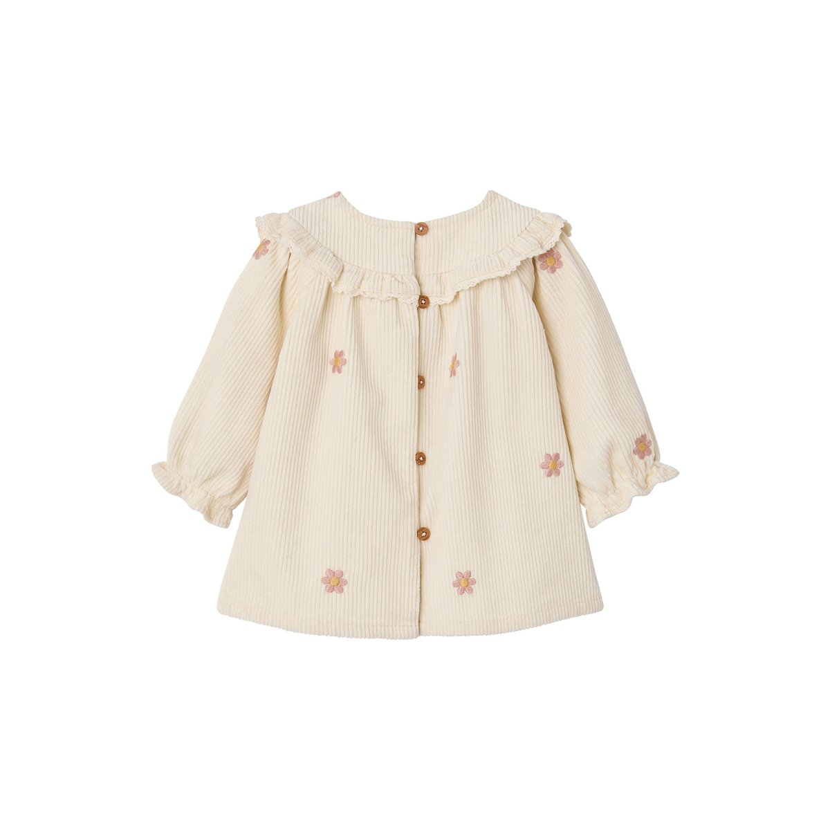 Ensemble robe et collants naissance vanille, VERTBAUDET