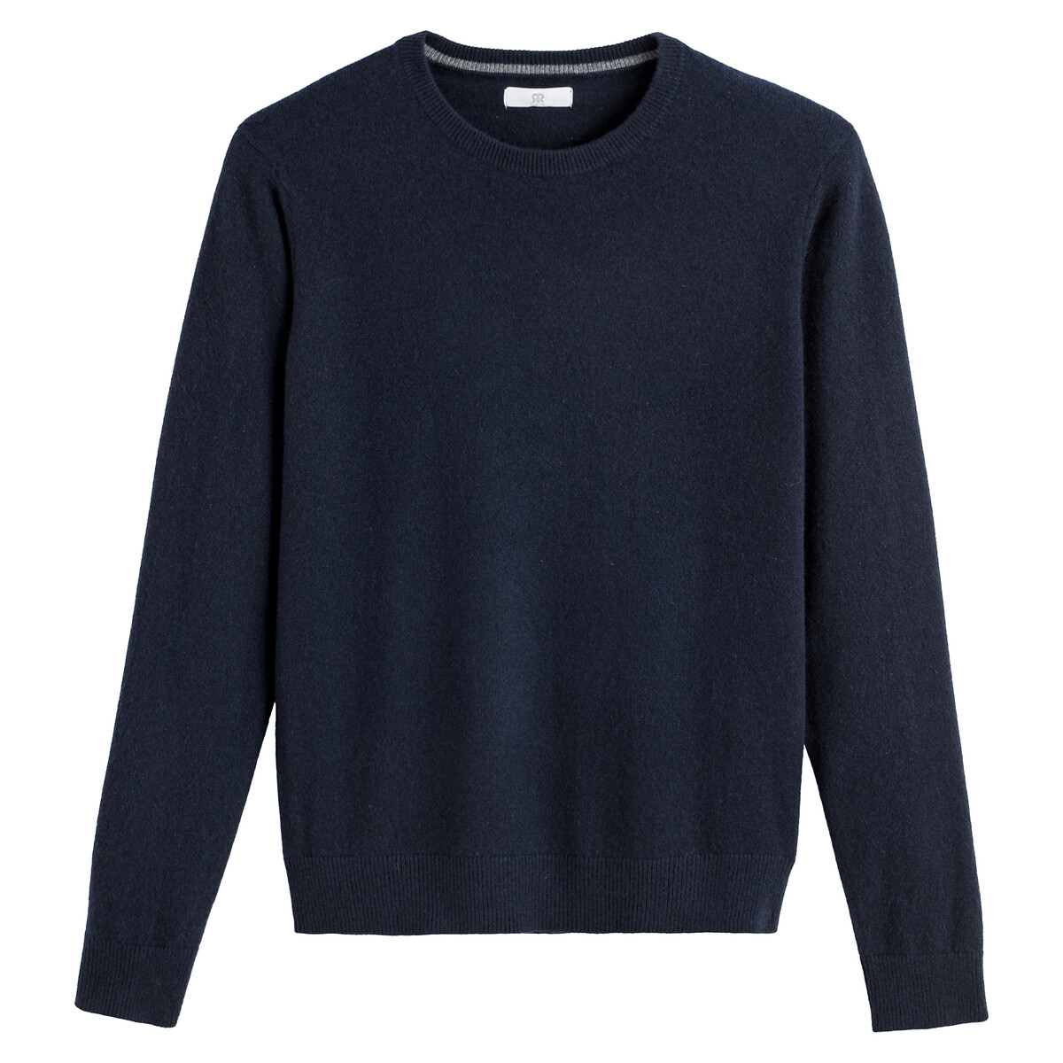 Pull col rond en cachemire bleu marine, LA REDOUTE COLLECTIONS