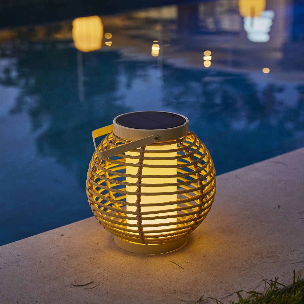 Lanterne solaire rechargeable BEEHIVE beige, LUMISKY