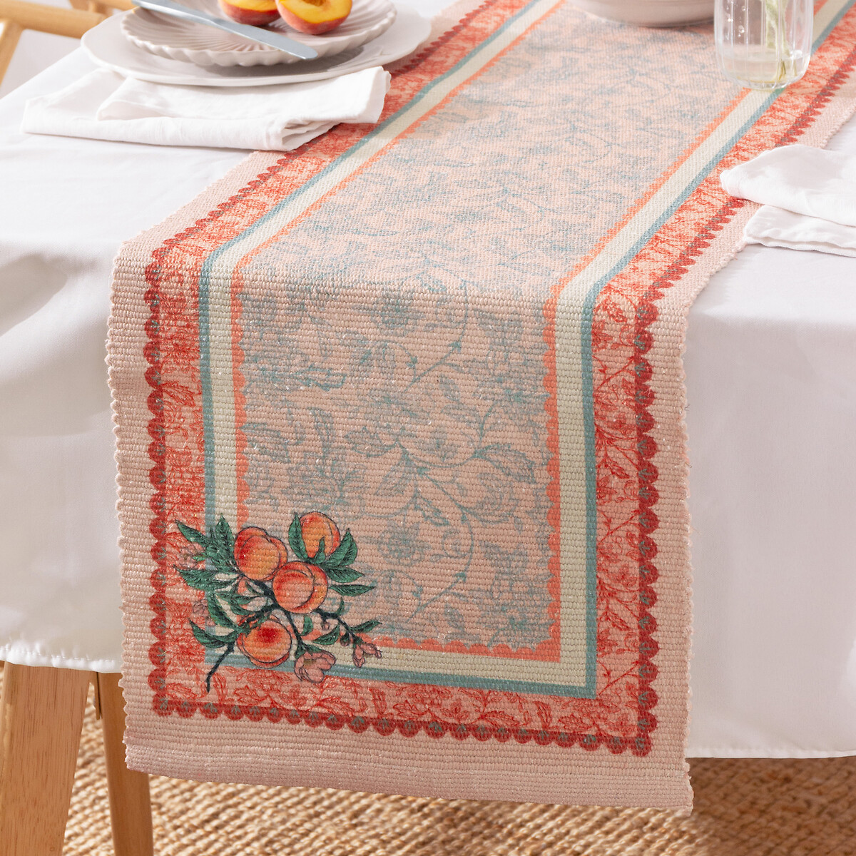 Anemone Peaches Indoor/Outdoor Table Runner multi-coloured, FURN.