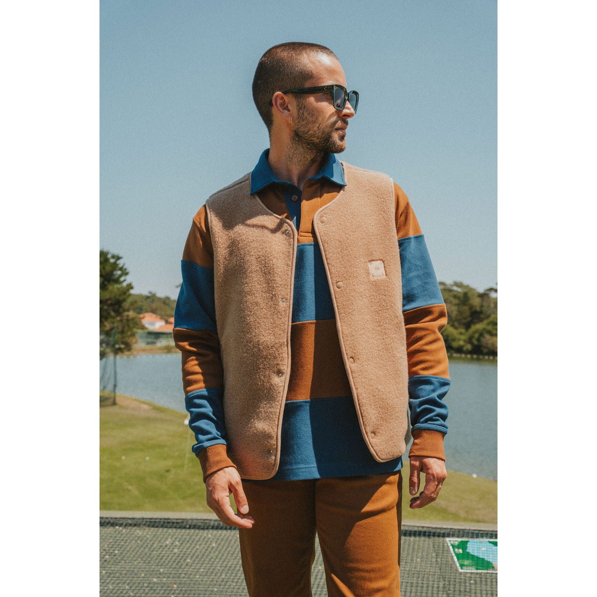 PANTALON CHINO BROWNY marron, PULLIN