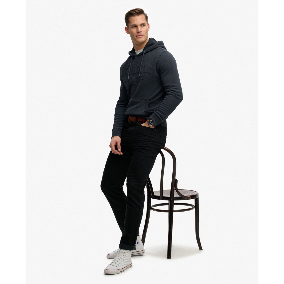 Sweat à capuche Athletic Embossed Décontracté blackboard, SUPERDRY