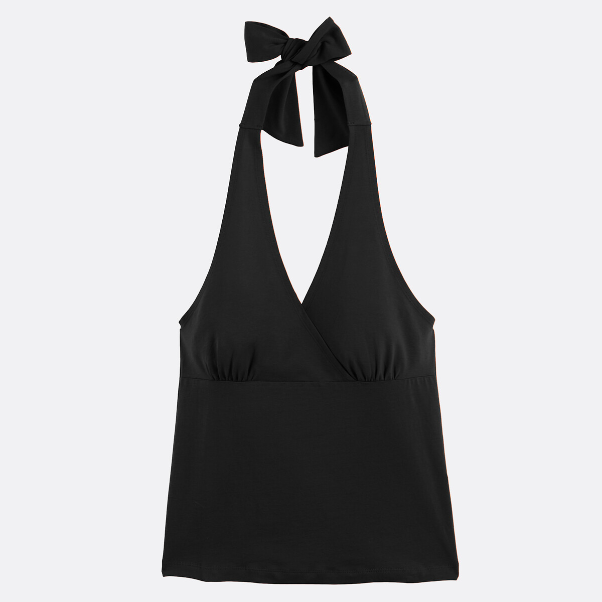 Débardeur col croisé, effet cache-cœur, en maille jersey noir, LA REDOUTE COLLECTIONS