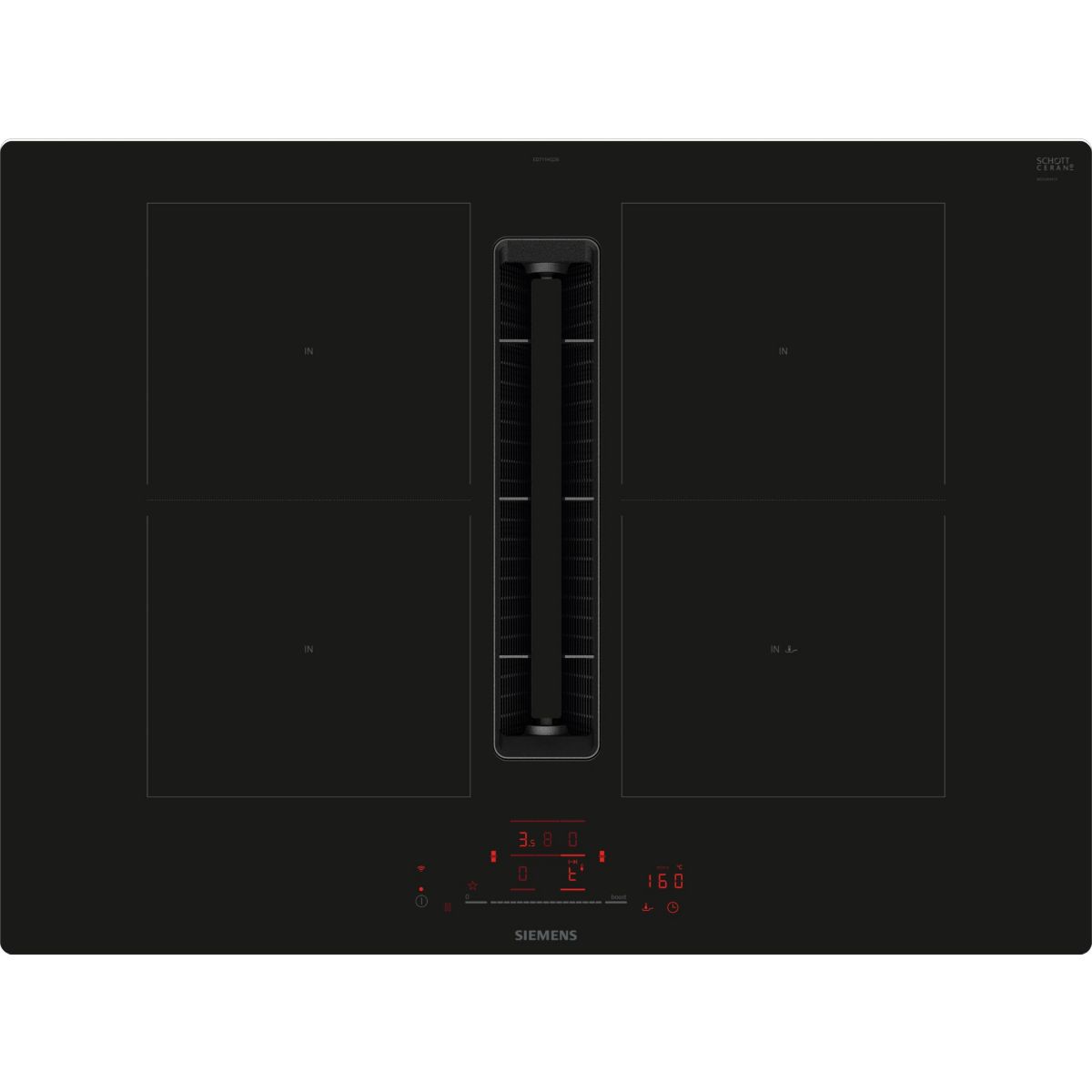 Plaque induction aspirante ED711HQ26E iQ500 combiZone couleur unique, SIEMENS