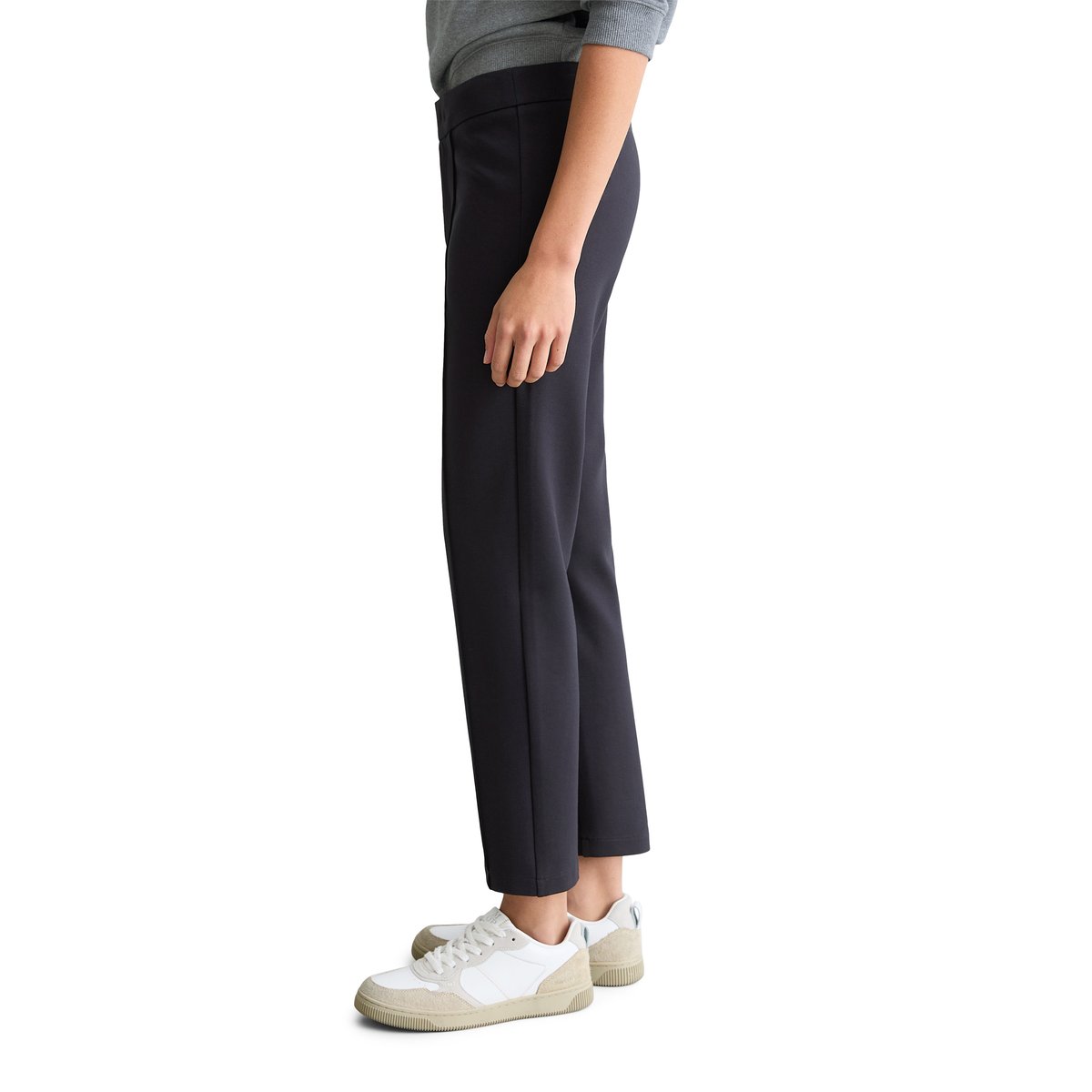 Pantalon en jersey slim en qualité interlock compacte bleu foncé, MARC O’POLO DENIM