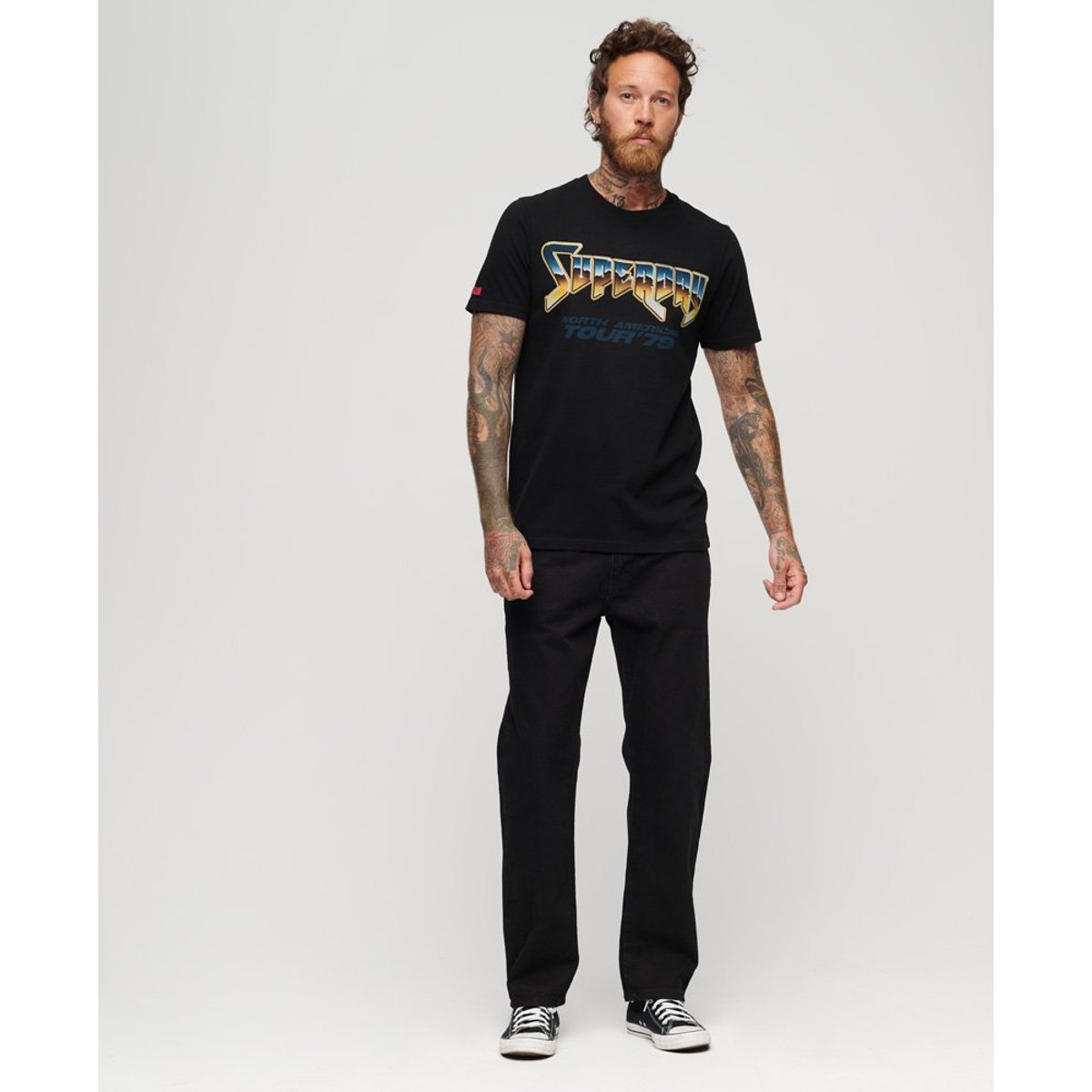 T-shirt 70's Rock Graphic Band noir, SUPERDRY