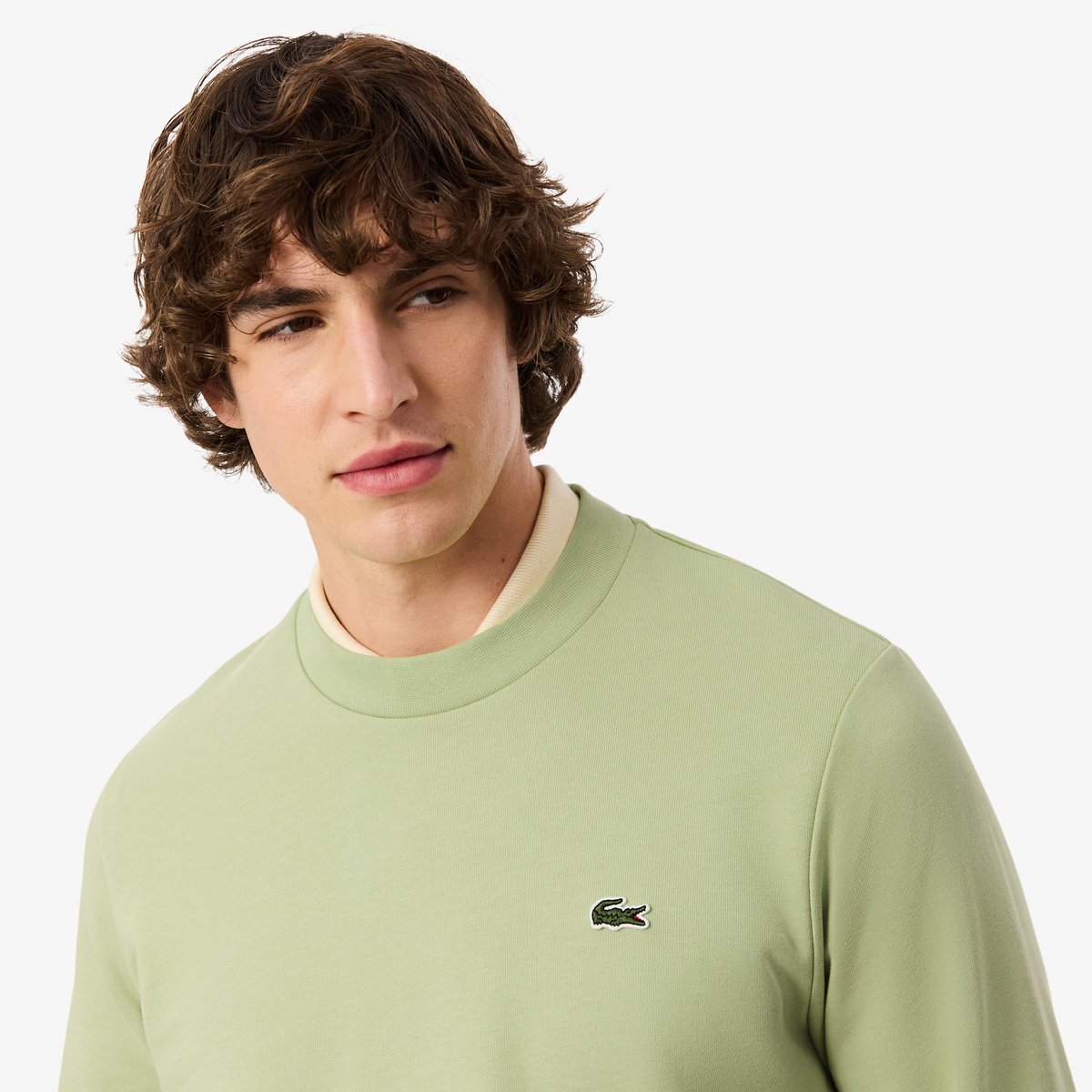 Sweatshirt classic fit molleton vert-uyb, LACOSTE