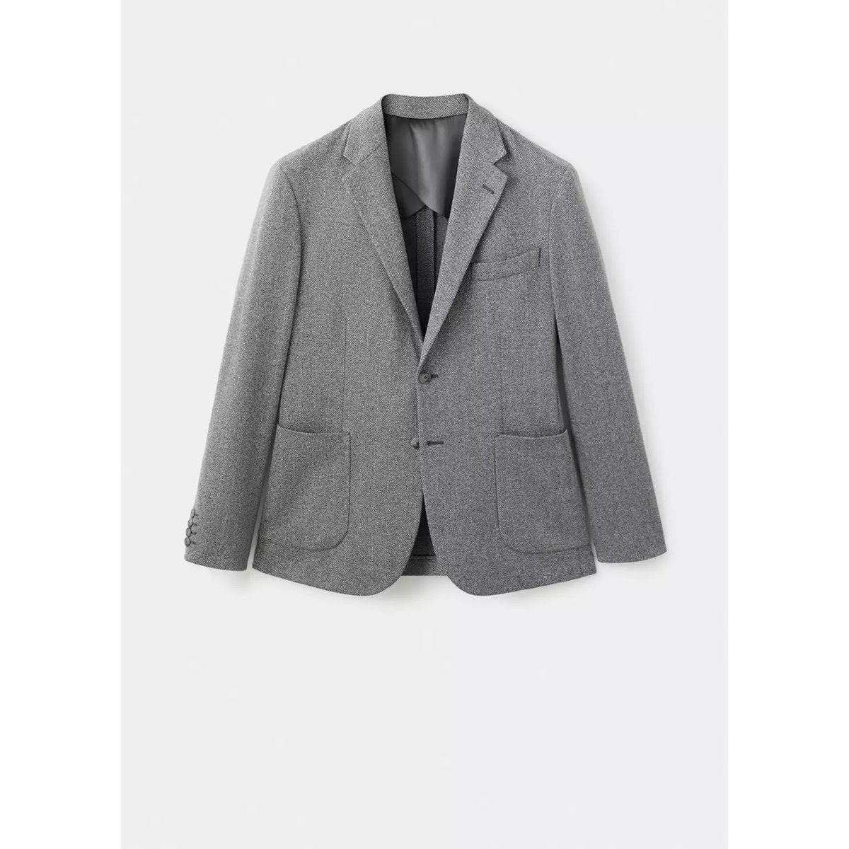 Veste chevrons slim-fit gris, MANGO MAN