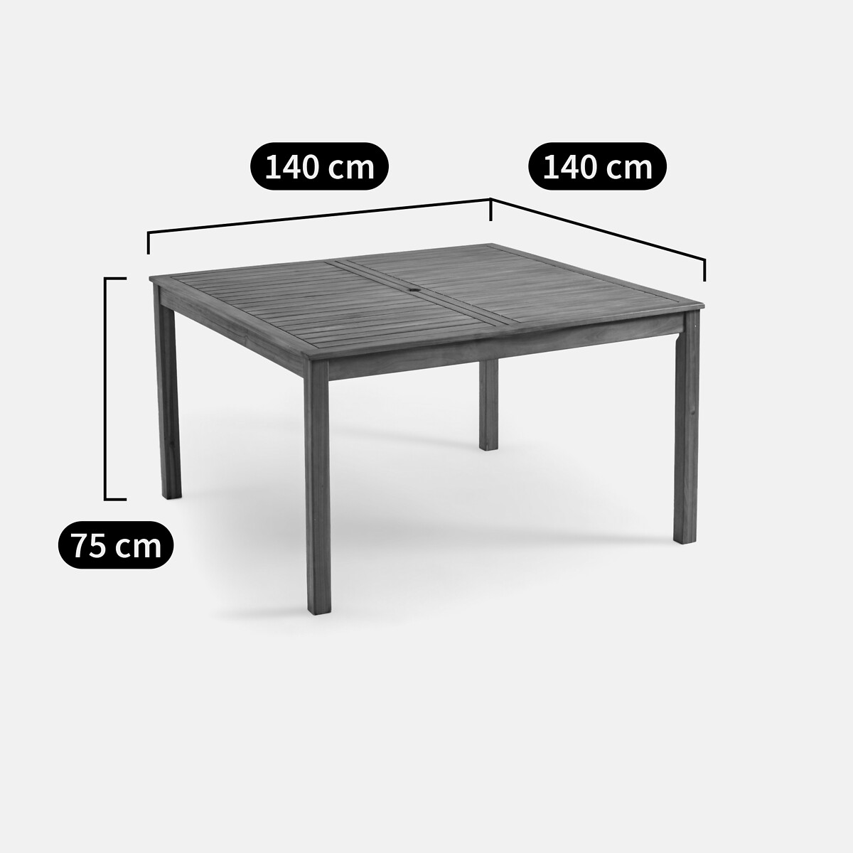 Table de jardin carrée acacia, Ciara acacia, LA REDOUTE INTERIEURS