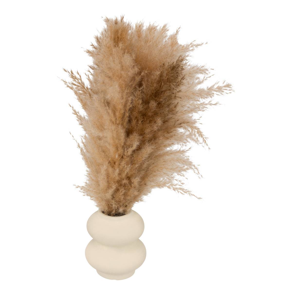 Composition florale avec vase GLEN blanc, ATMOSPHERA