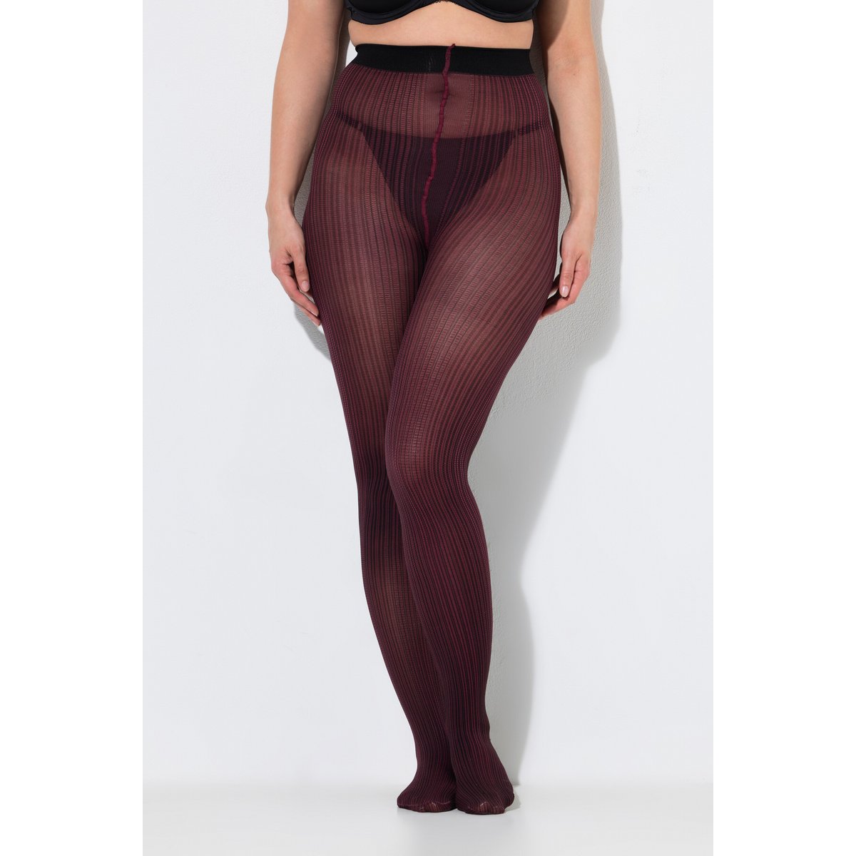 Collants motif ton sur ton bordeaux rouge, ULLA POPKEN