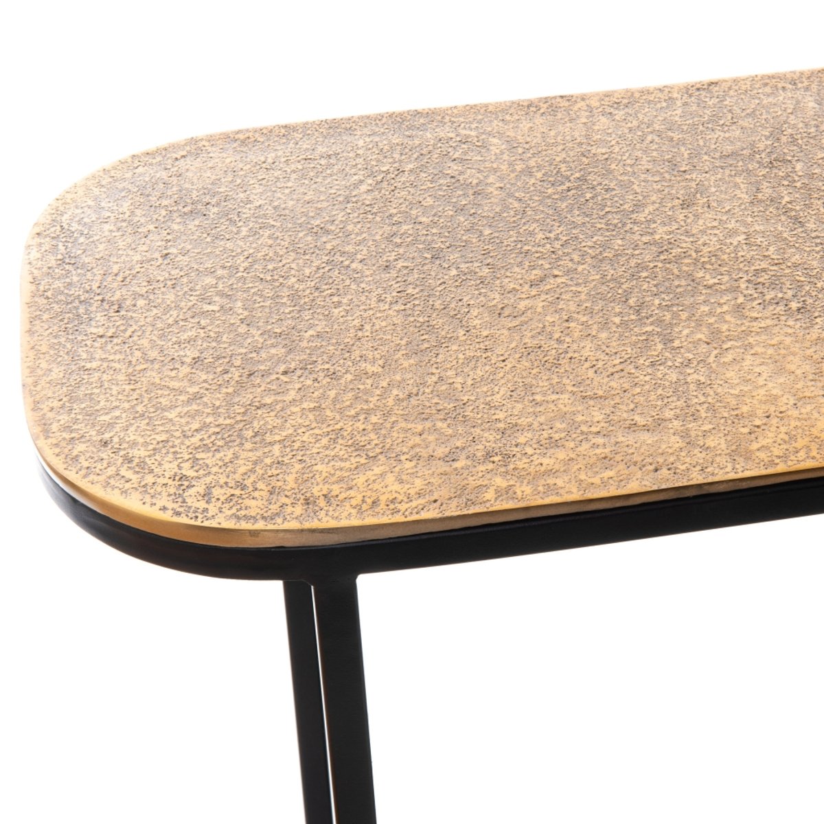 Console arrondie 2 niveaux en aluminium L102 cm noir, AMADEUS