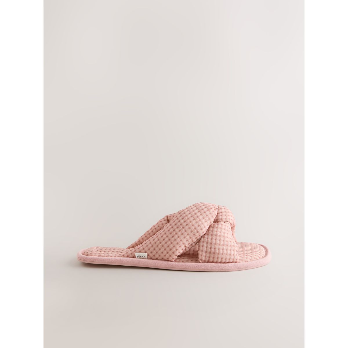Chaussons mules en maille gaufrée rose, NEXT