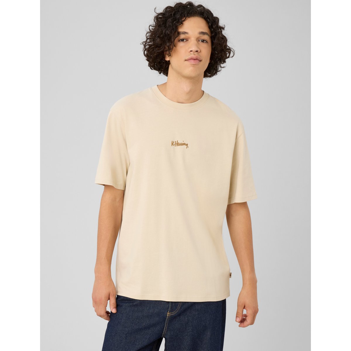 T-shirt licence keith haring blanc cassé, BZB