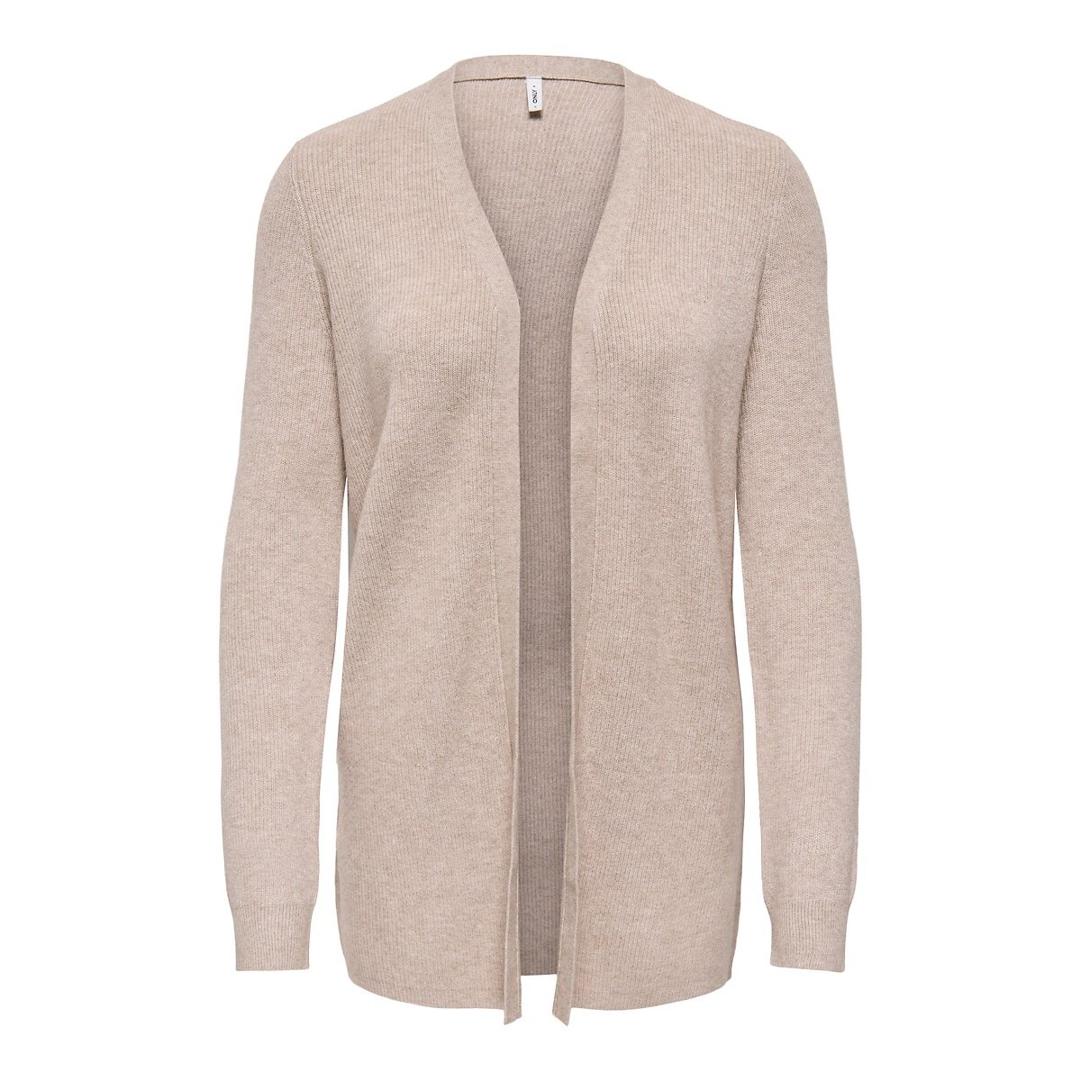 Gilet mi-long manches longues crème, ONLY