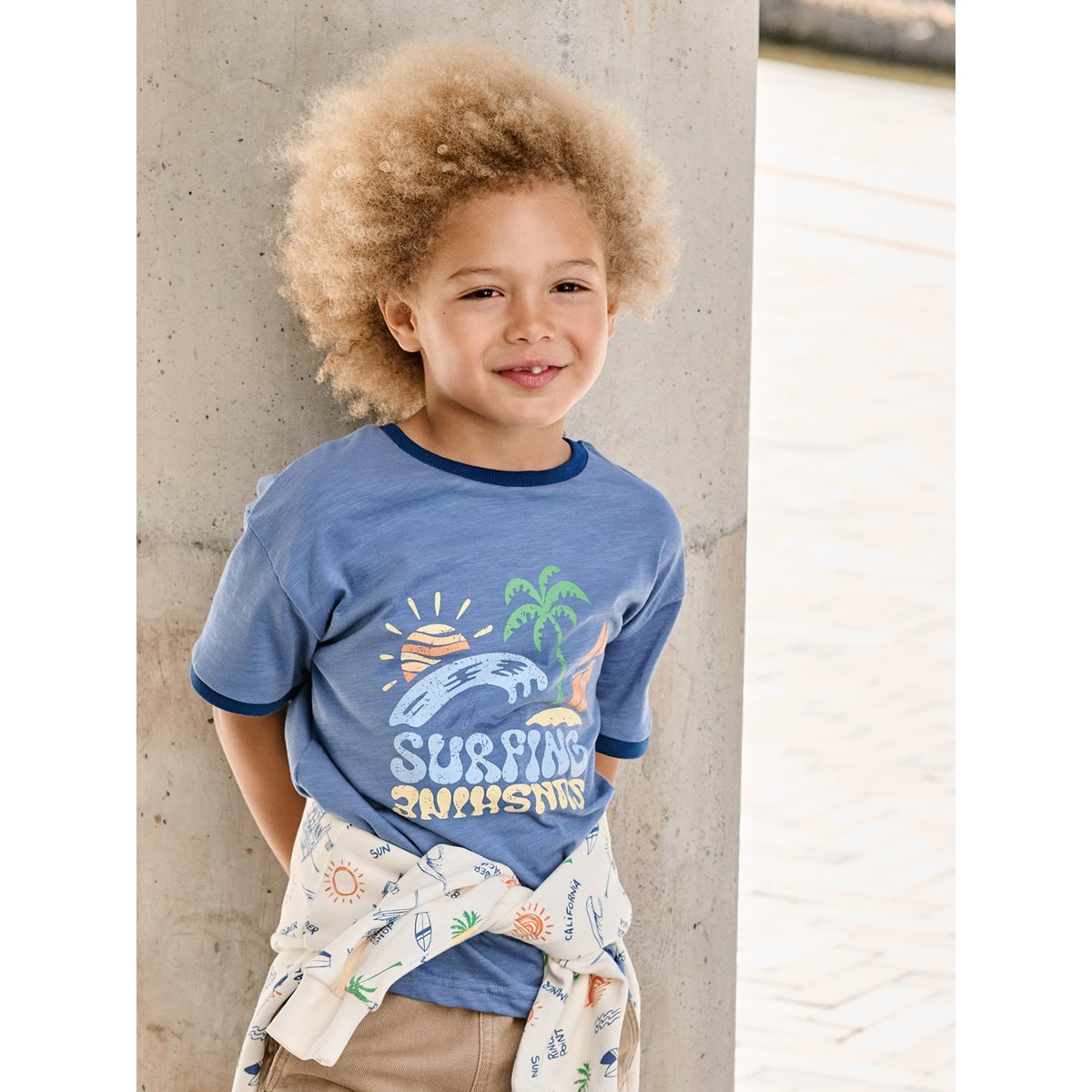 T-shirt manches courtes bleu, VERTBAUDET