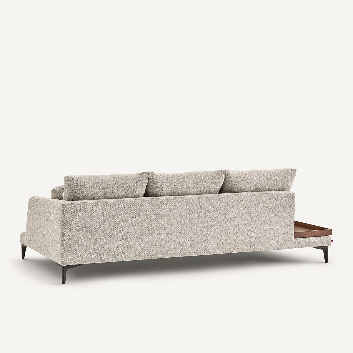 Demi-canapé avec plateau, en mélange texturé, MODERNISTE gris moyen, EMMANUEL GALLINA X AM.PM