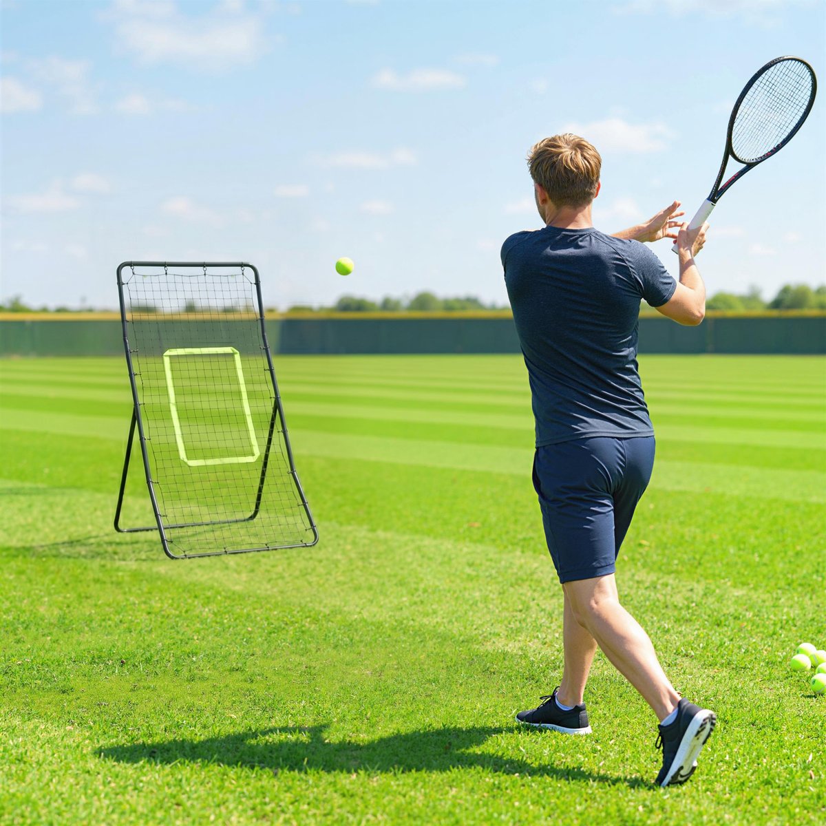 Filet de rebond pour le baseball PE Noir noir, HOMCOM
