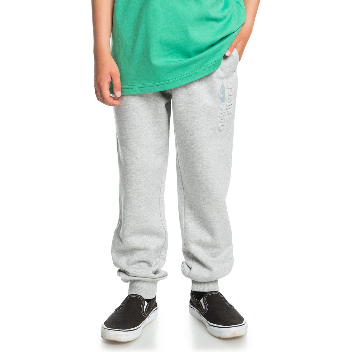Bas de survêtement à taille élastique AGE OF BLUE SLIM gris light grey heather, QUIKSILVER