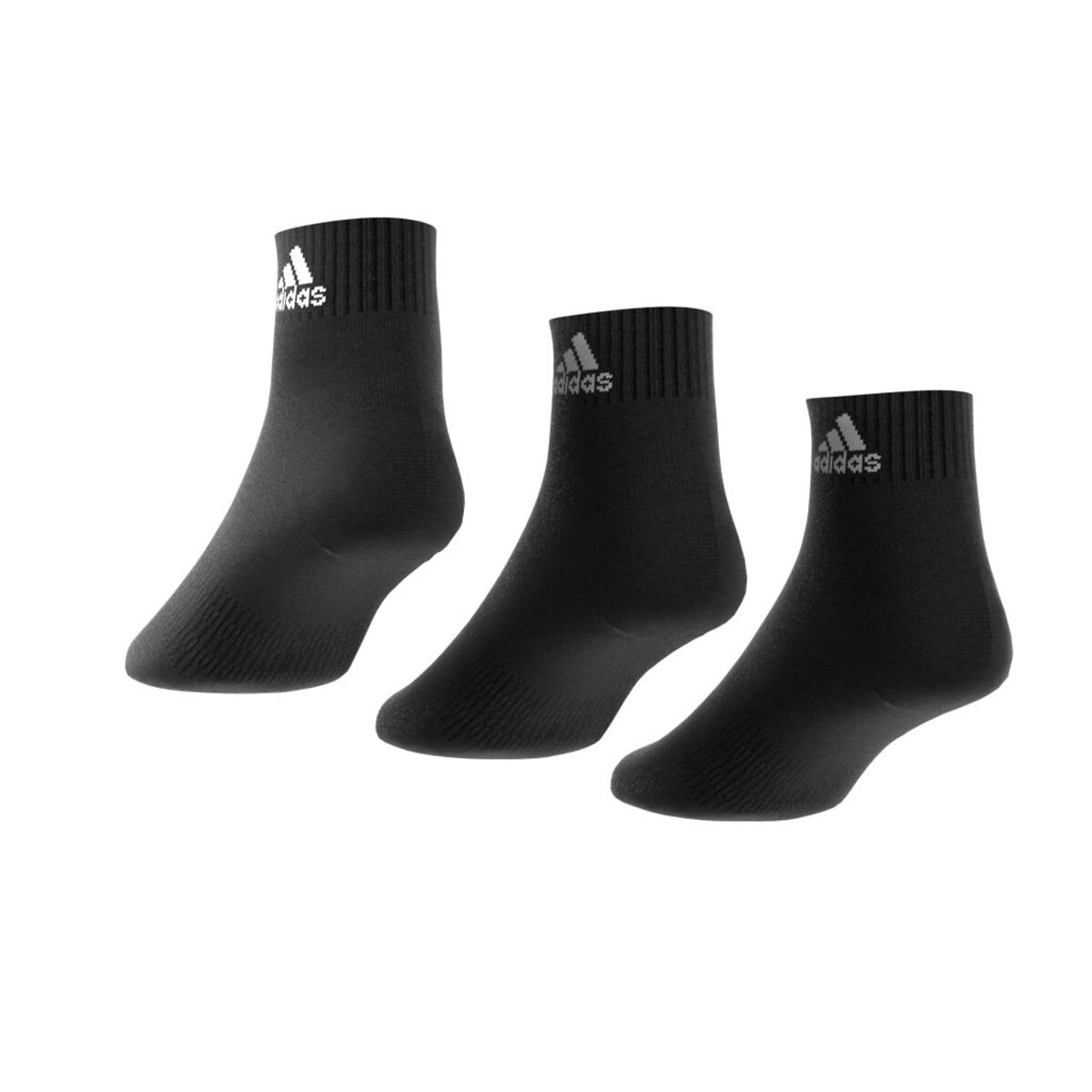Lot de 3 paires socquettes matelassées Sportswear noir + noir + noir, adidas Performance