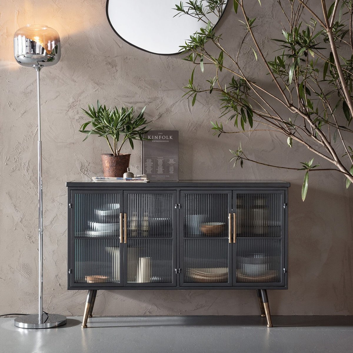 Buffet industriel 4 portes, LA GOMERA noir, KARE DESIGN