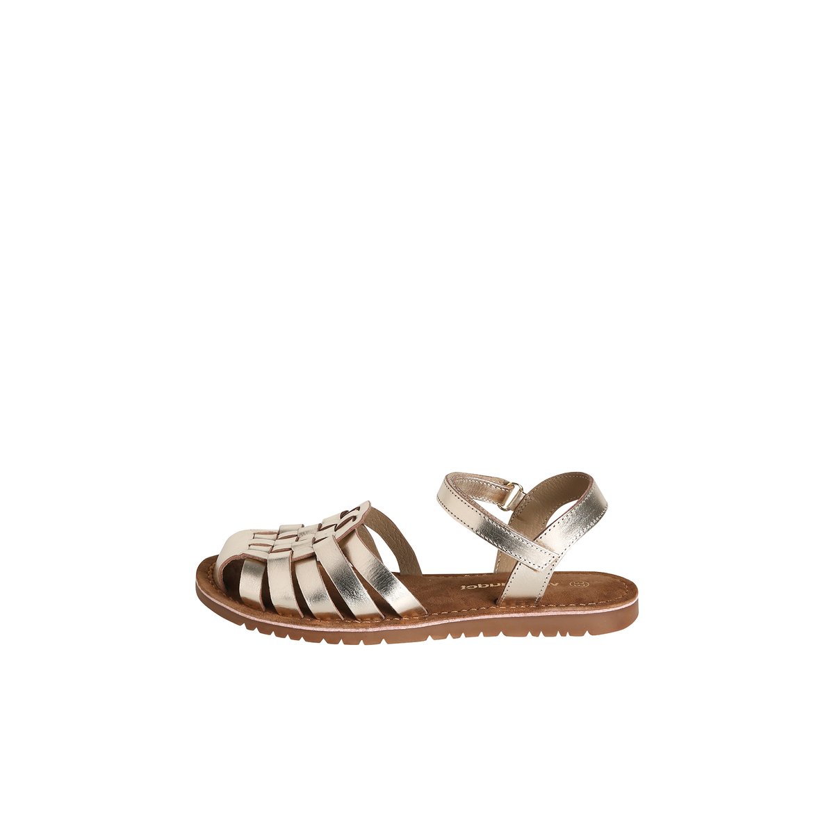 Sandales scratchées cuir or, VERTBAUDET