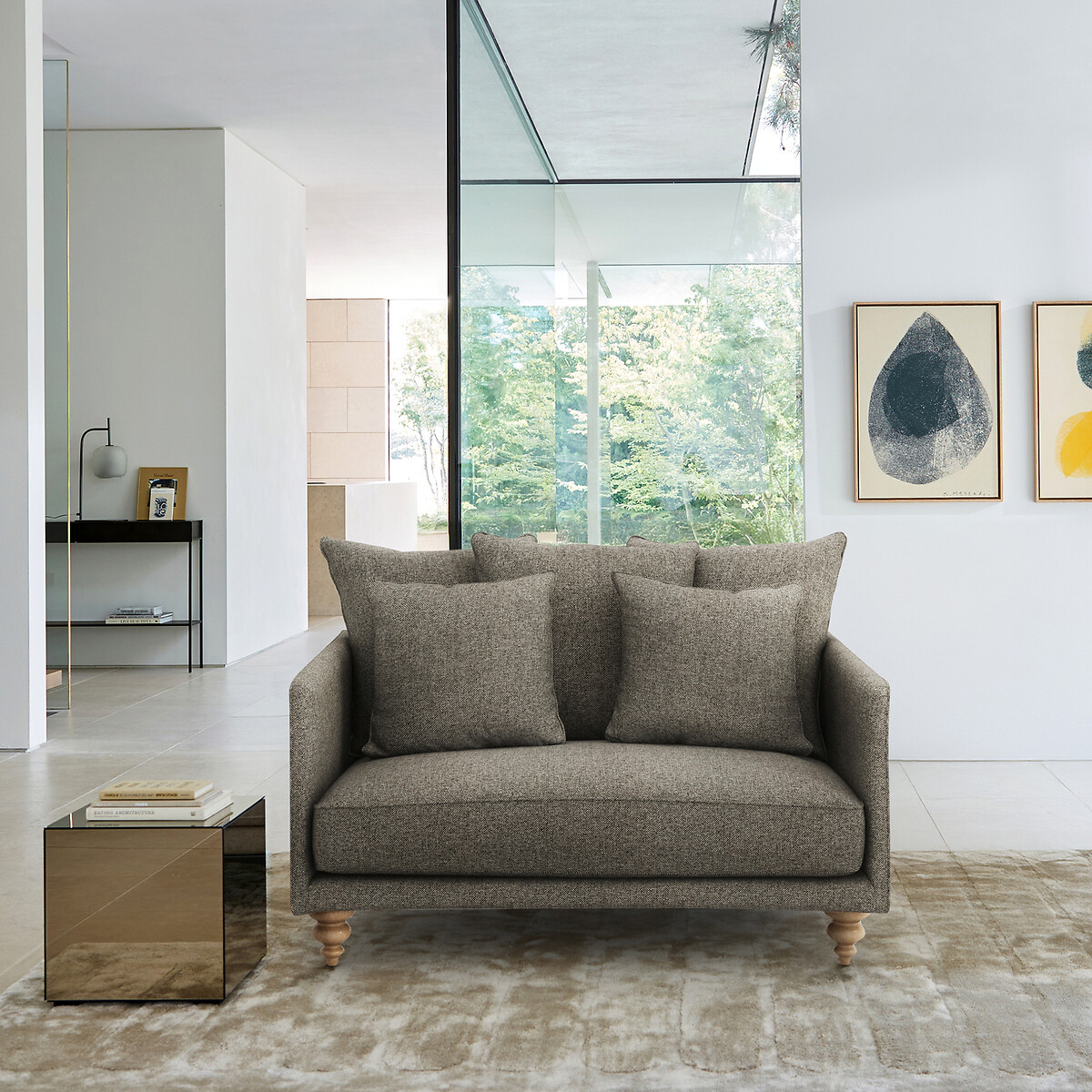 2-Sitzer-Sofa Lazare, Tweed-Optik cappuccino, AM.PM