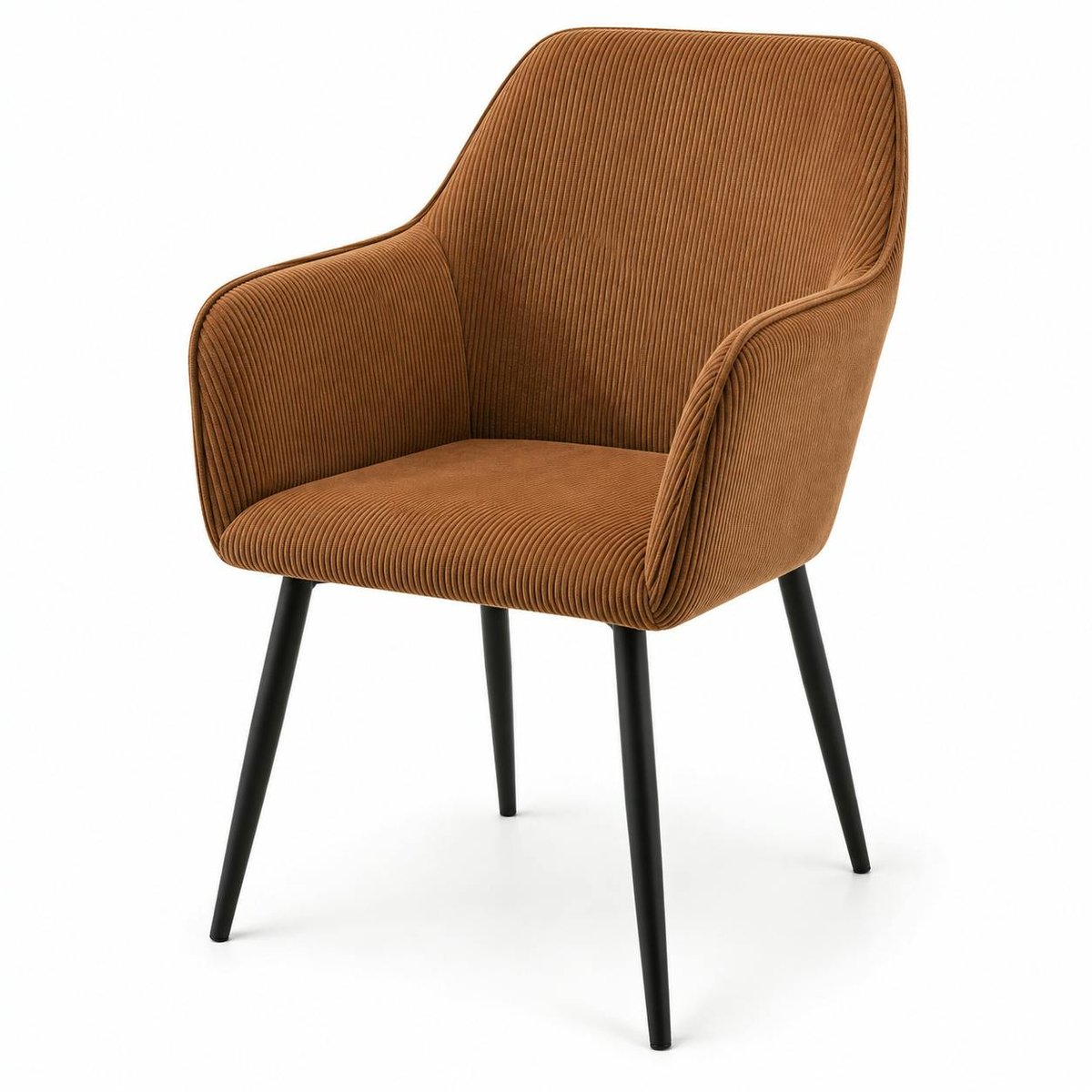 Fauteuil de table en velours cotelé (lot de 2) MALMOE brun, PIER IMPORT