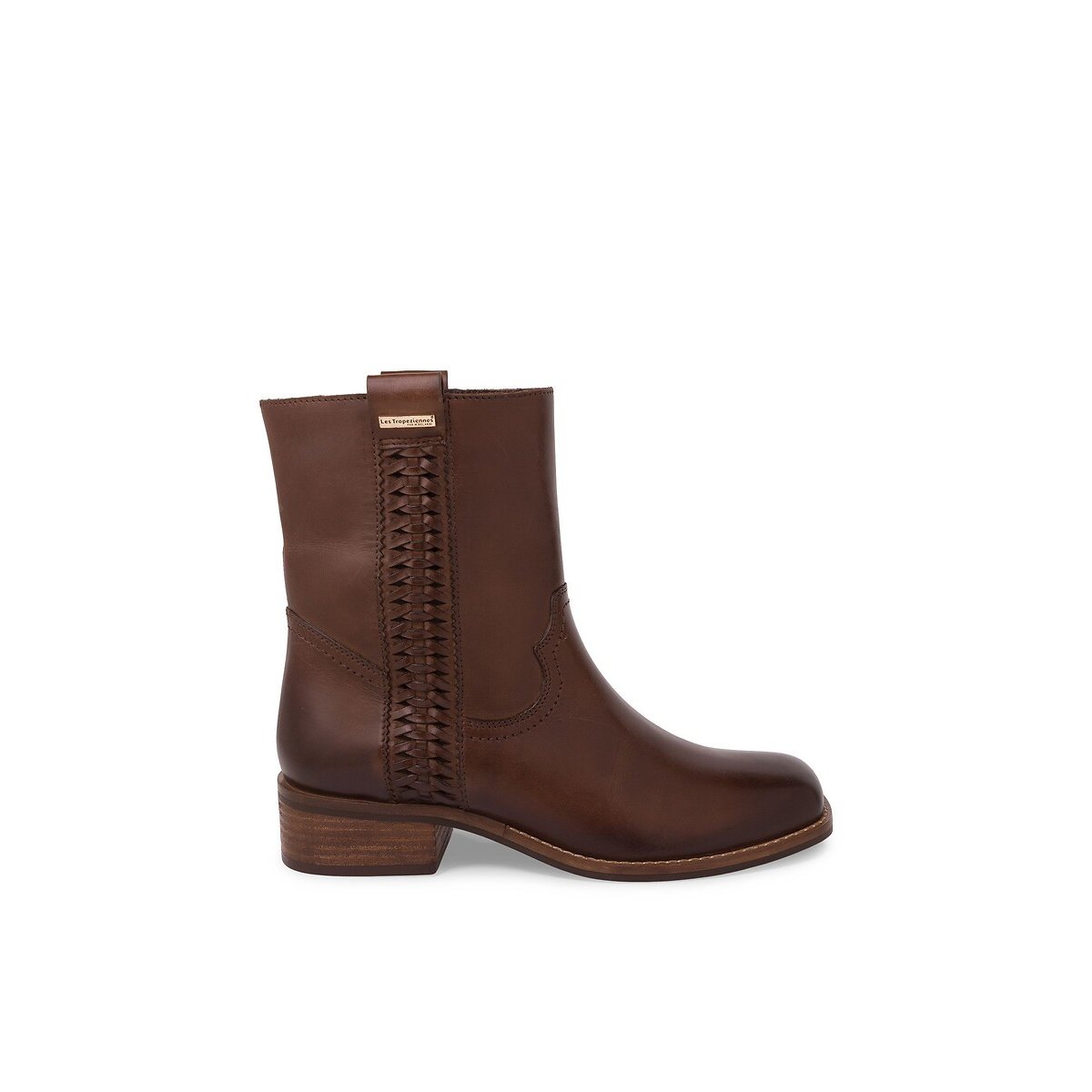 Victoria Flat Leather Ankle Boots brown, LES TROPEZIENNES PAR M.BELARBI