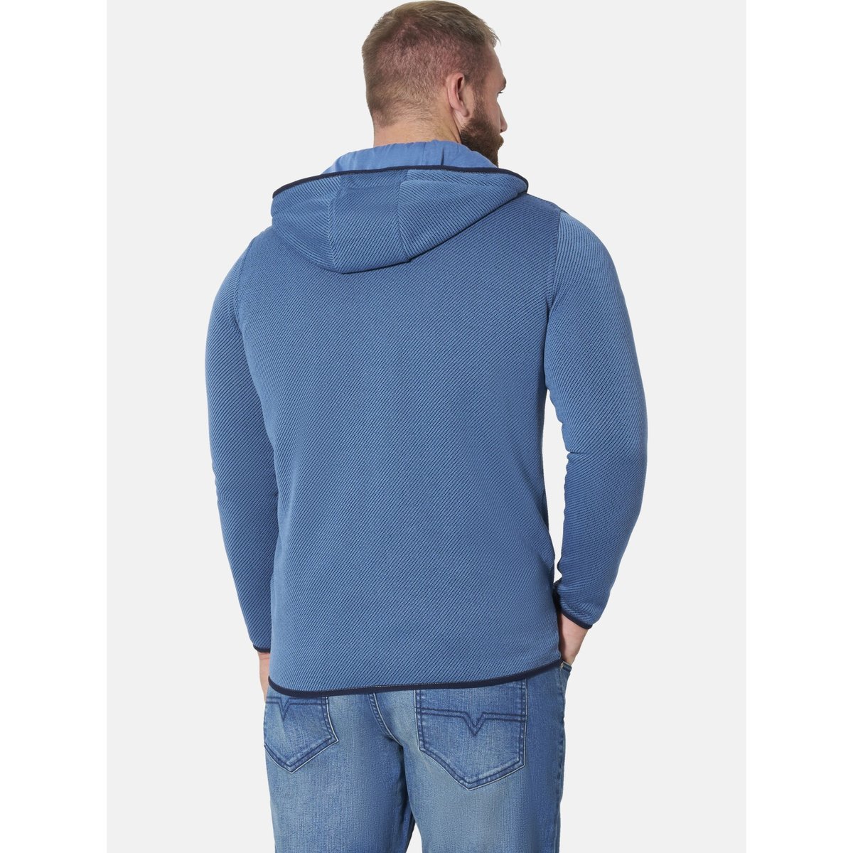 Veste en maille polaire AHARE bleu, JAN VANDERSTORM