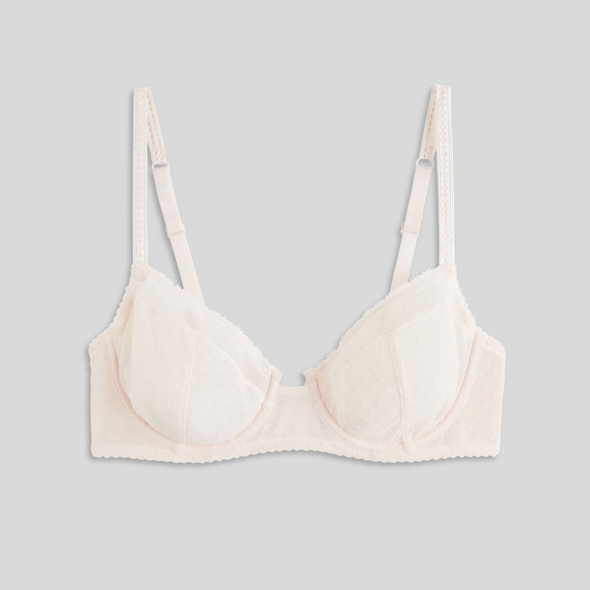 Soutien-gorge Paddé Adele En Tulle Flockée pistil, MONOPRIX