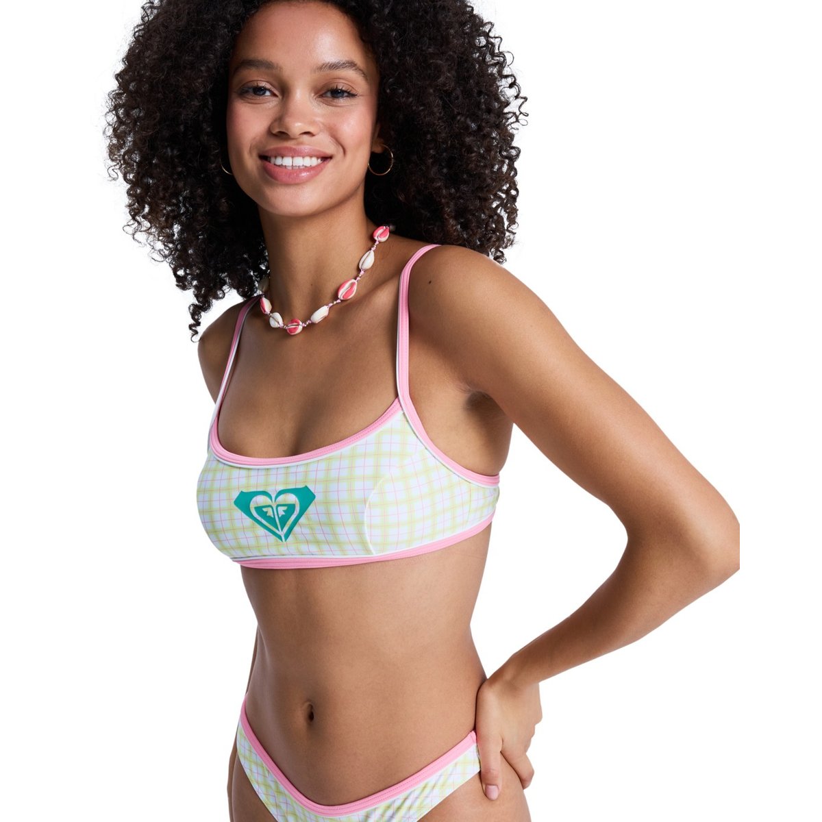 Haut de maillot de bain bikini bralette THE SWELL BRALETTE. blanc cloud dancer swell plaid, ROXY