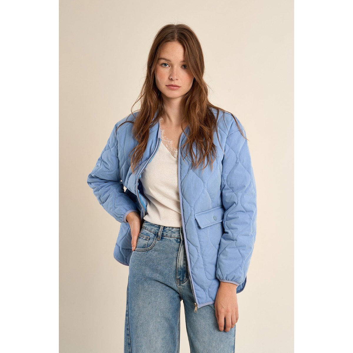 Blouson matelassé bleu, MOLLY BRACKEN