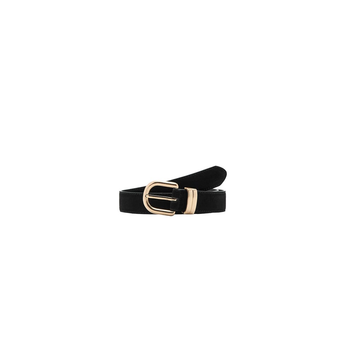 Ceinture cuir suède noir, MANGO