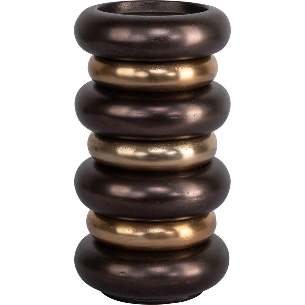 Bougeoir en aluminium au relief sculptural bronze, RECOLLECTION