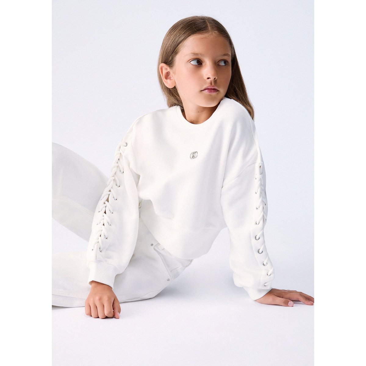 Sweat-shirt avec lacets blanc, LIU JO
