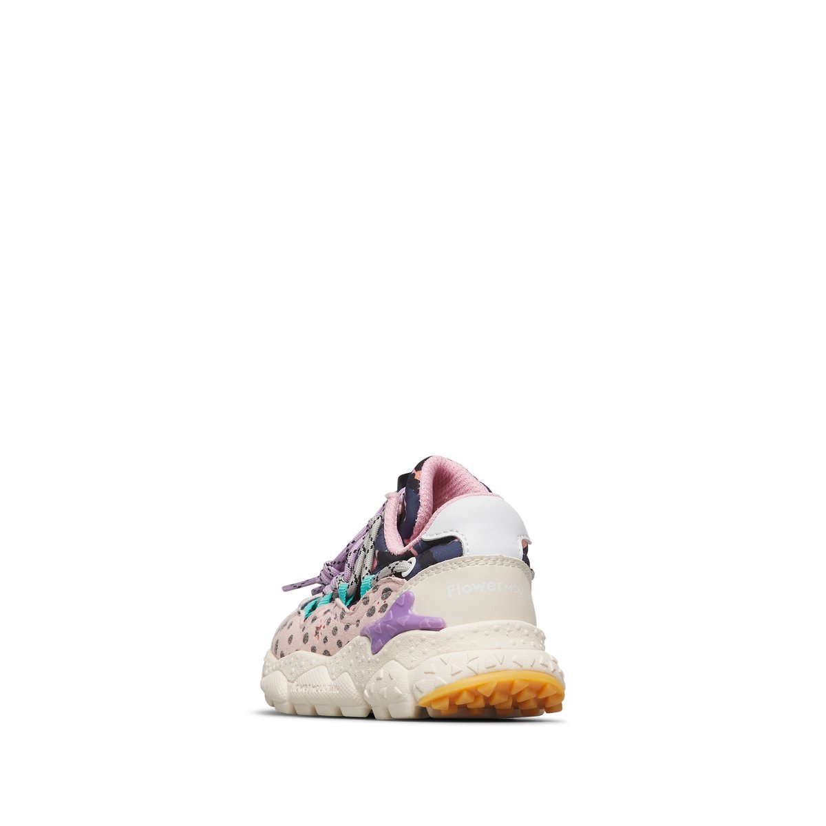 Sneakers en simili cuir et tissu technique RAIKIRI JUNIOR. beige-rose, NATURINO