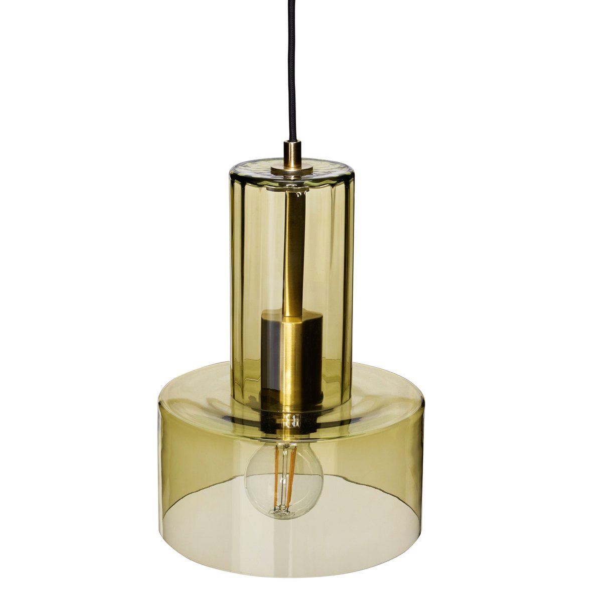 Suspension en verre et fer RIPPLE vert, HUBSCH