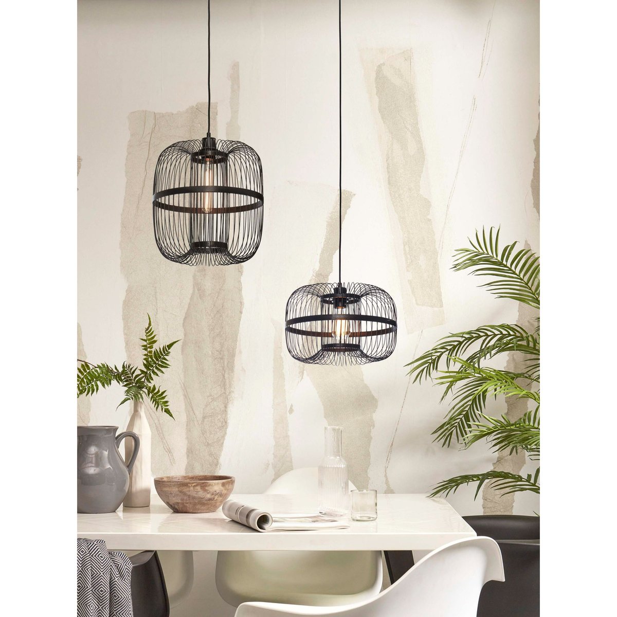 Lampe Suspendue Bambou HOKKAIDO noir, GOOD & MOJO