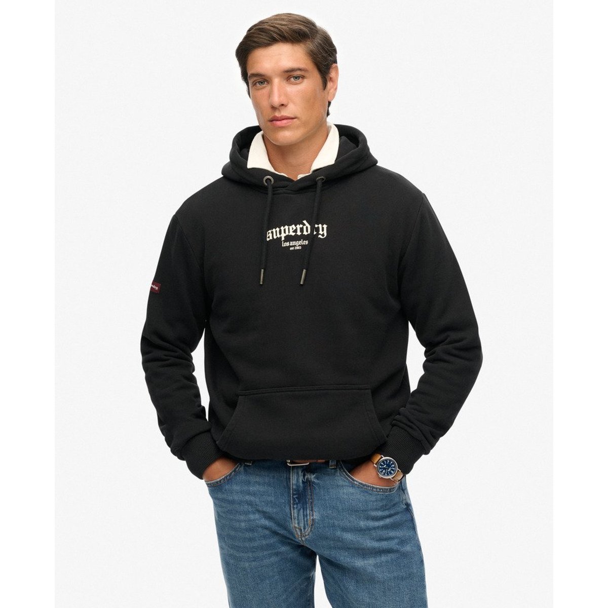 Sweat à capuche ample Tattoo Flash noir, SUPERDRY
